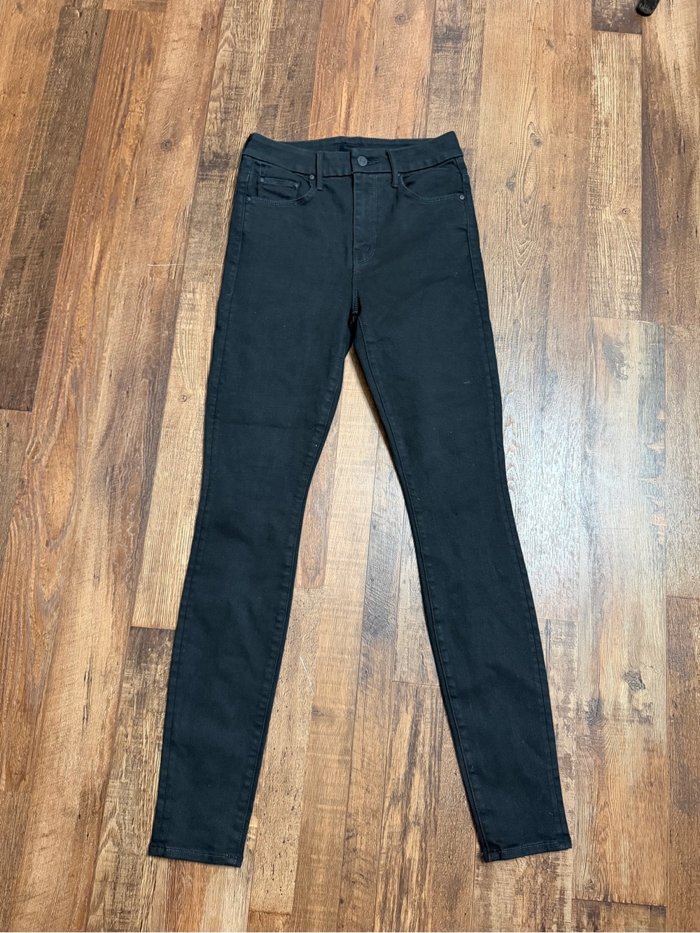 MOTHER Black Skinny High-Rise Jeans